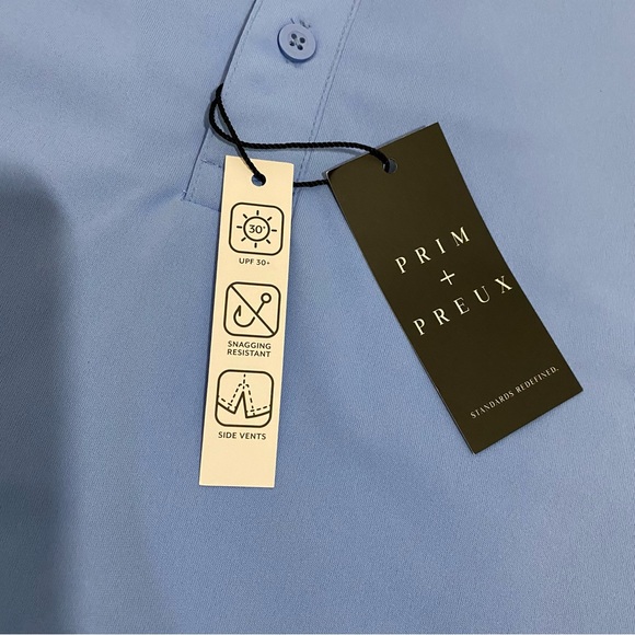 Prim & Preux Men’s Carolina Blue Classic Polo Shirt, Size Large - Picture 10 of 15